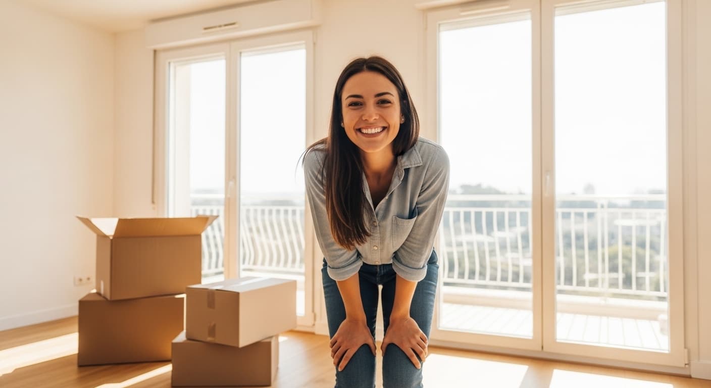 Cliente satisfaite dans son nouveau logement