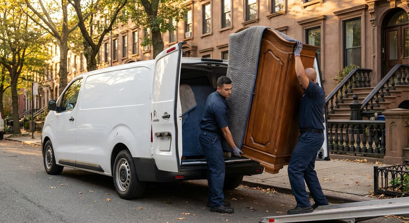 Chargement d'une armoire dans l'utilitaire Azur Move